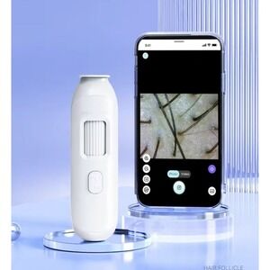 Wireless Digital Scalp Hair Follicle Microscope HD Magnifier White Handheld App